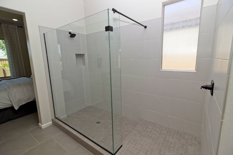 Glass Enclosed Shower with Rain Shower Head