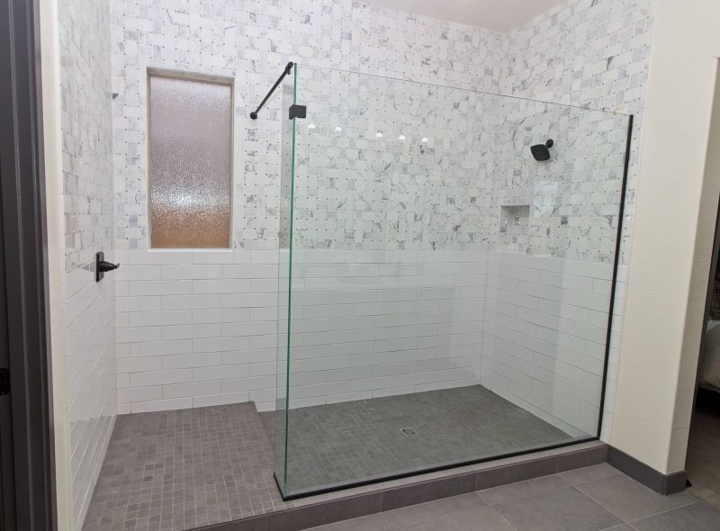 Walk-in Shower with Matte Finish Tiles